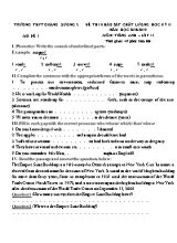 2 Đề thi khảo sát chất lượng học kỳ II môn tiếng Anh Lớp 11 - Năm học 2018-2019 - Trường THPT Quảng Xương (Có đáp án)